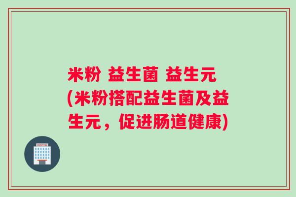 米粉 益生菌 益生元(米粉搭配益生菌及益生元，促进肠道健康)