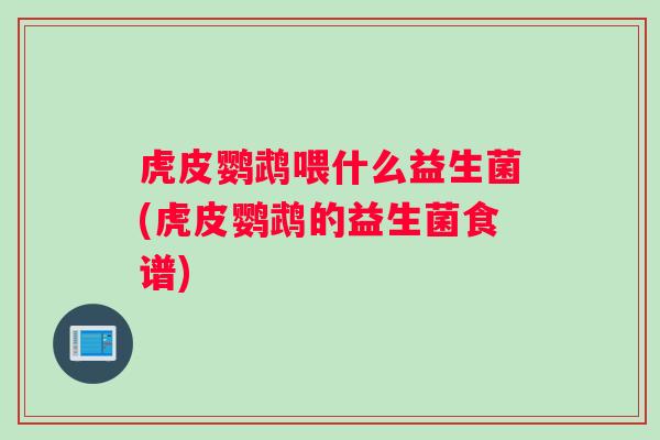 虎皮鹦鹉喂什么益生菌(虎皮鹦鹉的益生菌食谱)
