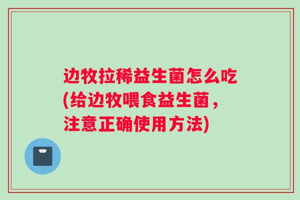 边牧拉稀益生菌怎么吃(给边牧喂食益生菌，注意正确使用方法)