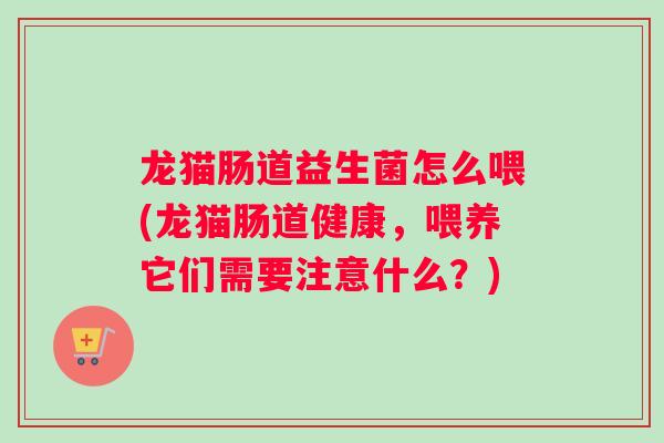 龙猫肠道益生菌怎么喂(龙猫肠道健康，喂养它们需要注意什么？)