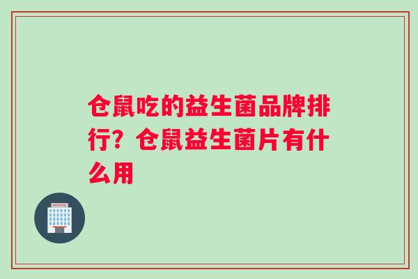 仓鼠吃的益生菌品牌排行？仓鼠益生菌片有什么用