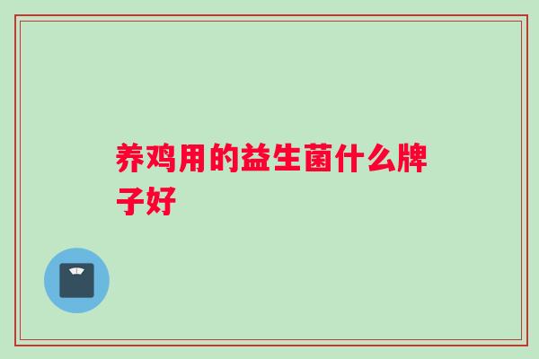 养鸡用的益生菌什么牌子好
