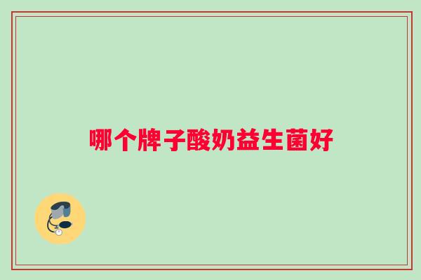 哪个牌子酸奶益生菌好