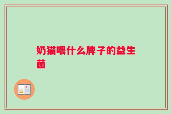 奶猫喂什么牌子的益生菌 奶猫喂什么牌子的益生菌