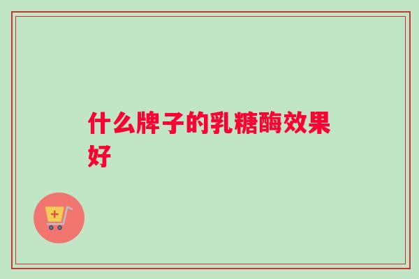 什么牌子的乳糖酶效果好