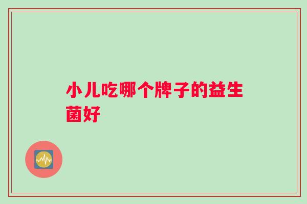 小儿吃哪个牌子的益生菌好