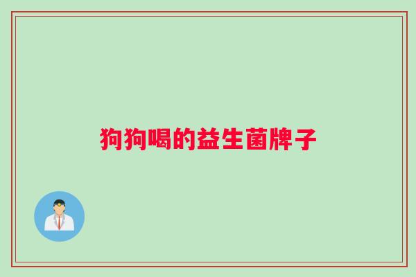 狗狗喝的益生菌牌子