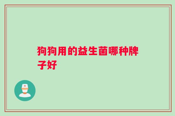狗狗用的益生菌哪种牌子好