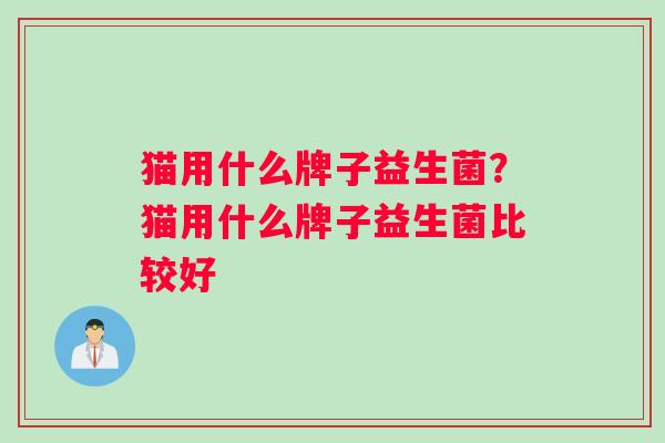 猫用什么牌子益生菌？猫用什么牌子益生菌比较好