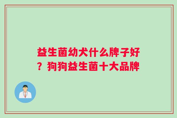 益生菌幼犬什么牌子好？狗狗益生菌十大品牌