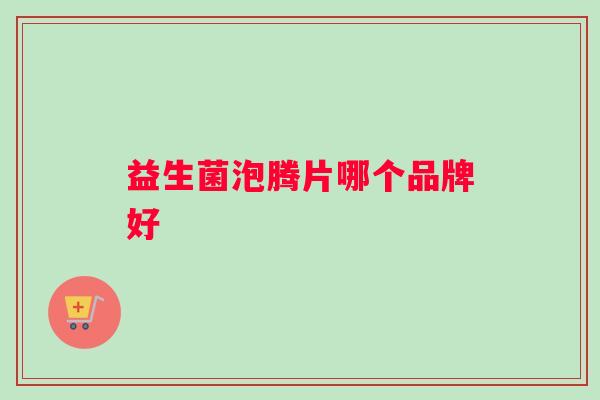 益生菌泡腾片哪个品牌好