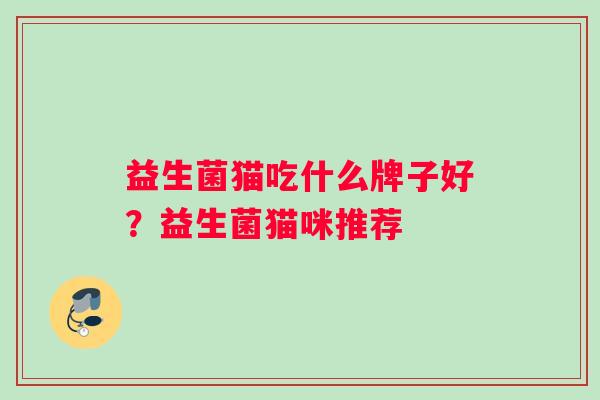 益生菌猫吃什么牌子好？益生菌猫咪推荐