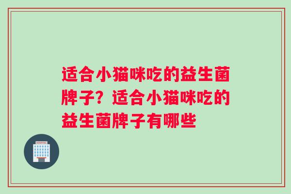 适合小猫咪吃的益生菌牌子？适合小猫咪吃的益生菌牌子有哪些