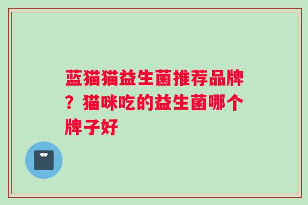 蓝猫猫益生菌推荐品牌?猫咪吃的益生菌哪个牌子好 蓝猫猫益生菌推荐品牌?猫咪吃的益生菌哪个牌子好