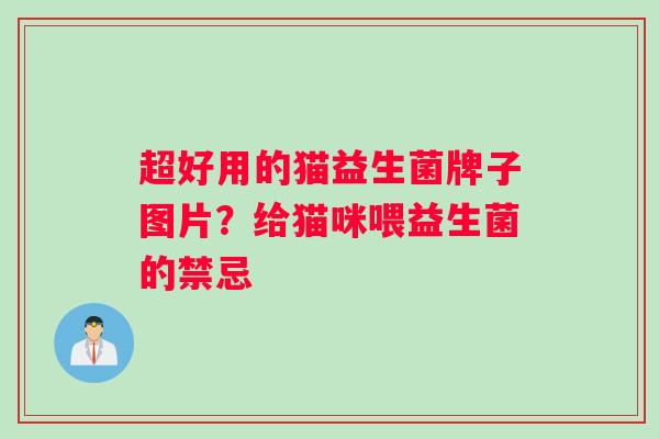 超好用的猫益生菌牌子图片？给猫咪喂益生菌的禁忌