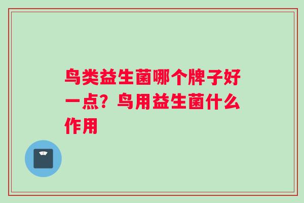 鸟类益生菌哪个牌子好一点?鸟用益生菌什么作用 鸟类益生菌哪个牌子好一点?鸟用益生菌什么作用
