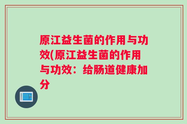 原江益生菌的作用与功效(原江益生菌的作用与功效：给肠道健康加分