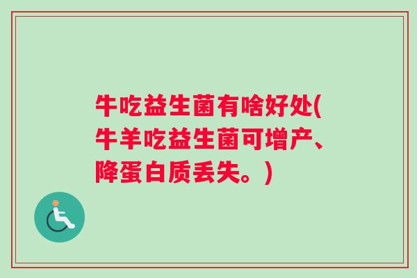 牛吃益生菌有啥好处(牛羊吃益生菌可增产、降蛋白质丢失。)
