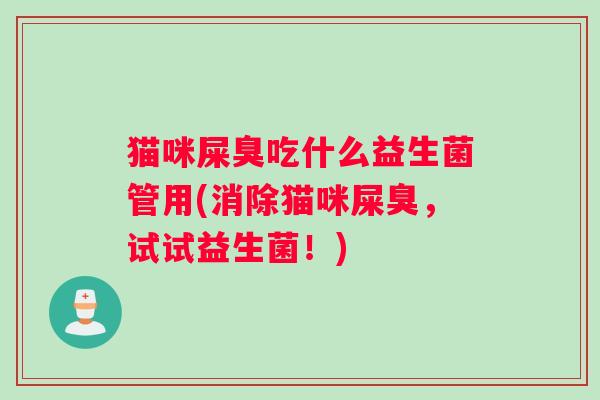 猫咪屎臭吃什么益生菌管用(消除猫咪屎臭，试试益生菌！)