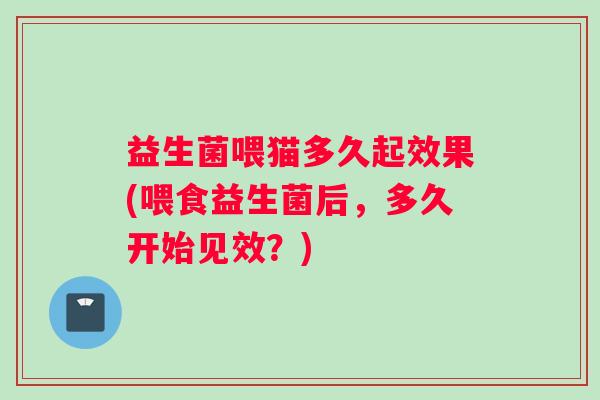 益生菌喂猫多久起效果(喂食益生菌后，多久开始见效？)