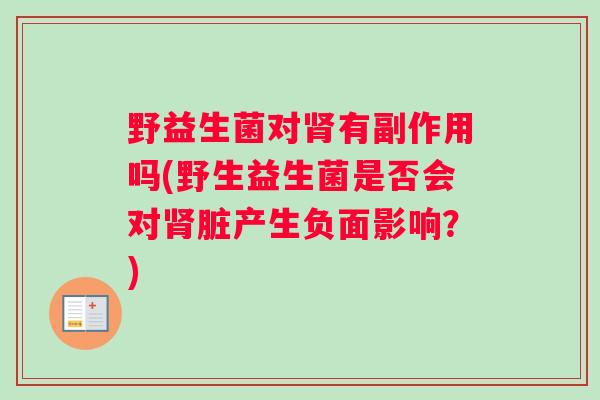 野益生菌对肾有副作用吗(野生益生菌是否会对肾脏产生负面影响？)