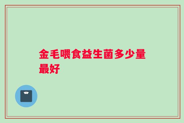 金毛喂食益生菌多少量好
