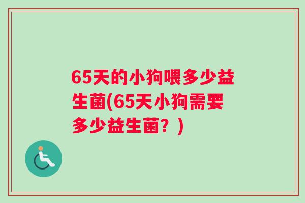 65天的小狗喂多少益生菌(65天小狗需要多少益生菌？)