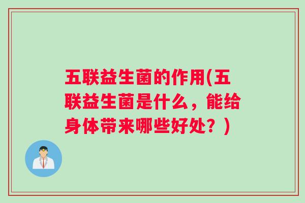 五联益生菌的作用(五联益生菌是什么，能给身体带来哪些好处？)