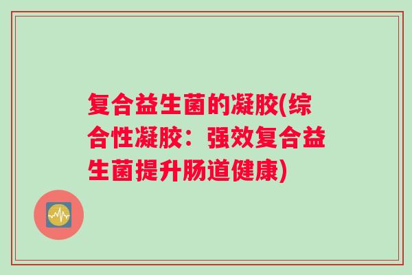 复合益生菌的凝胶(综合性凝胶：强效复合益生菌提升肠道健康)