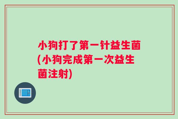 小狗打了第一针益生菌(小狗完成第一次益生菌注射)