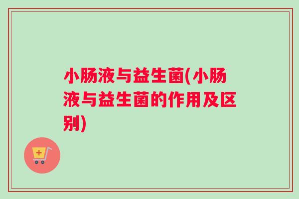 小肠液与益生菌(小肠液与益生菌的作用及区别)