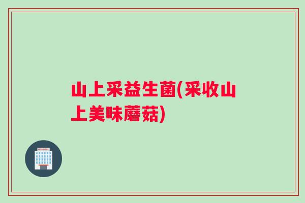 山上采益生菌(采收山上美味蘑菇)