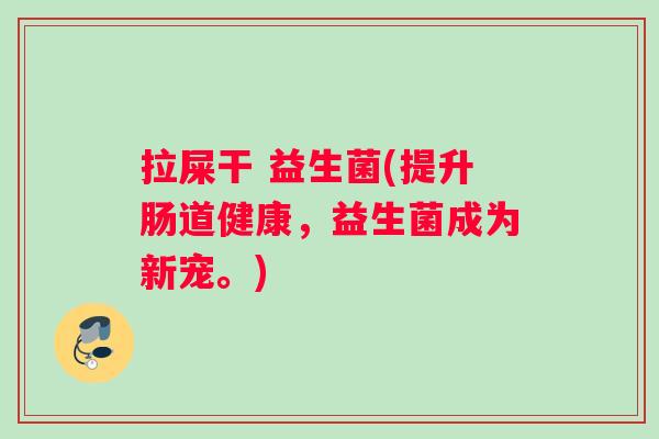 拉屎干 益生菌(提升肠道健康，益生菌成为新宠。)