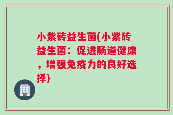 小紫砖益生菌(小紫砖益生菌:促进肠道健康,增强力的良好选择) 小紫砖益生菌(小紫砖益生菌:促进肠道健康,增强力的良好选择)
