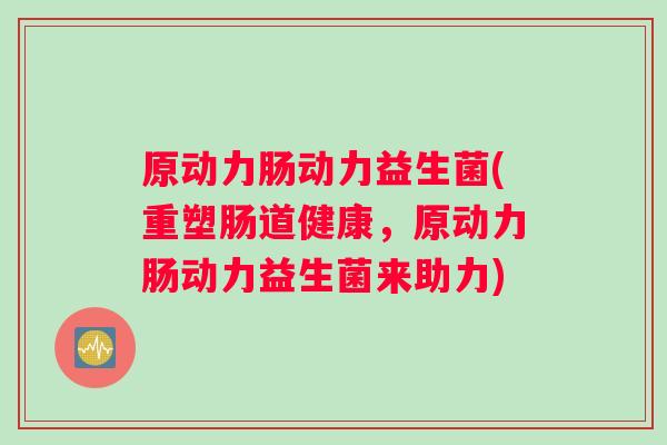 原动力肠动力益生菌(重塑肠道健康，原动力肠动力益生菌来助力)