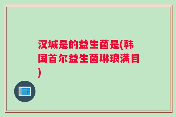 汉城是的益生菌是(韩国首尔益生菌琳琅满目)