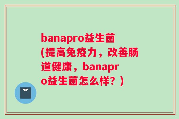 banapro益生菌(提高力，改善肠道健康，banapro益生菌怎么样？)