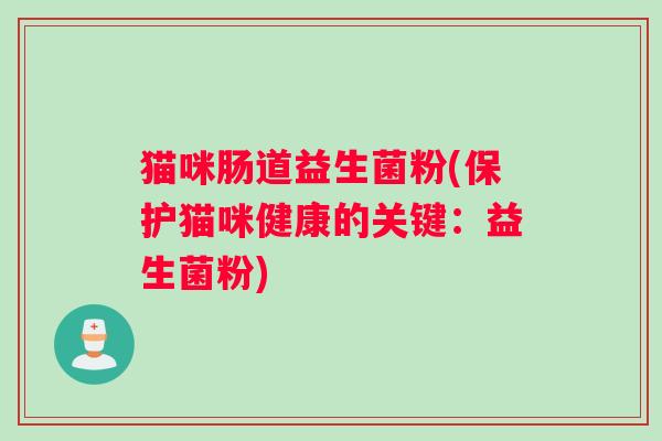 猫咪肠道益生菌粉(保护猫咪健康的关键：益生菌粉)