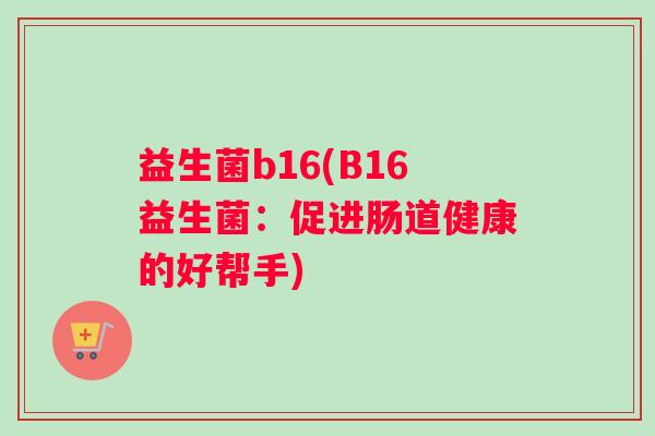 益生菌b16(B16益生菌：促进肠道健康的好帮手)