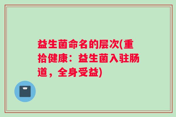 益生菌命名的层次(重拾健康：益生菌入驻肠道，全身受益)
