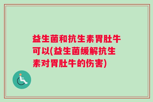 益生菌和抗生素胃肚牛可以(益生菌缓解抗生素对胃肚牛的伤害)