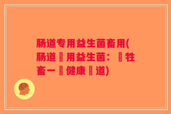 肠道专用益生菌畜用(肠道專用益生菌：給牲畜一個健康腸道)