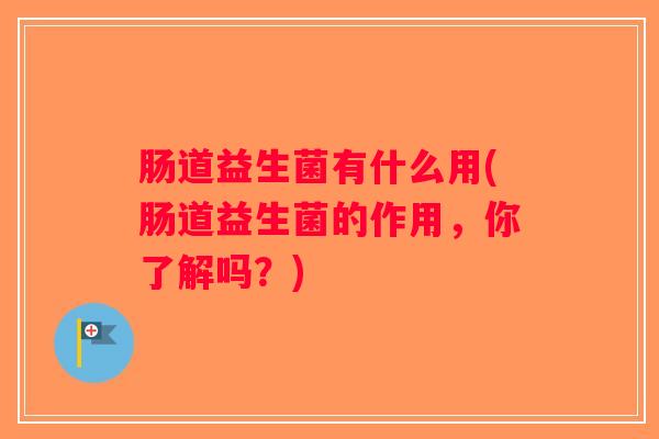 肠道益生菌有什么用(肠道益生菌的作用，你了解吗？)