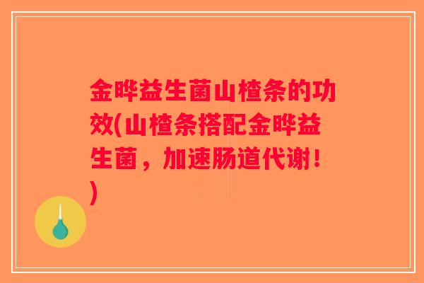 金晔益生菌山楂条的功效(山楂条搭配金晔益生菌，加速肠道代谢！)