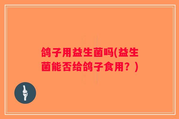 鸽子用益生菌吗(益生菌能否给鸽子食用？)