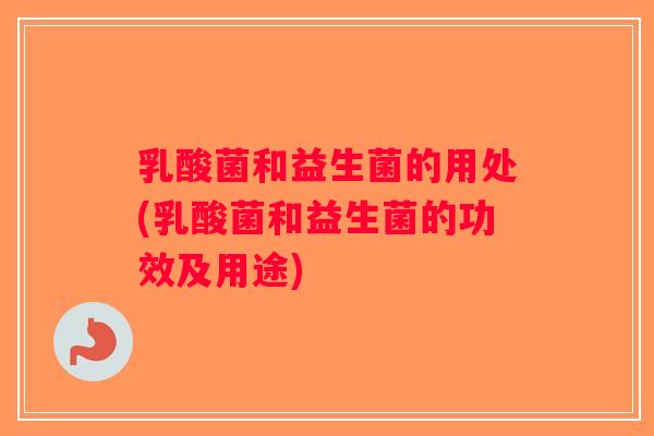 乳酸菌和益生菌的用处(乳酸菌和益生菌的功效及用途)