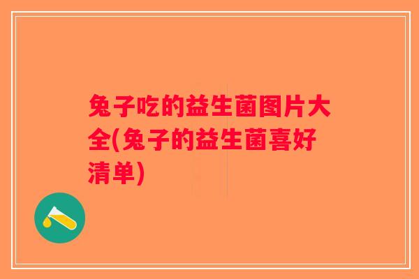 兔子吃的益生菌图片大全(兔子的益生菌喜好清单)