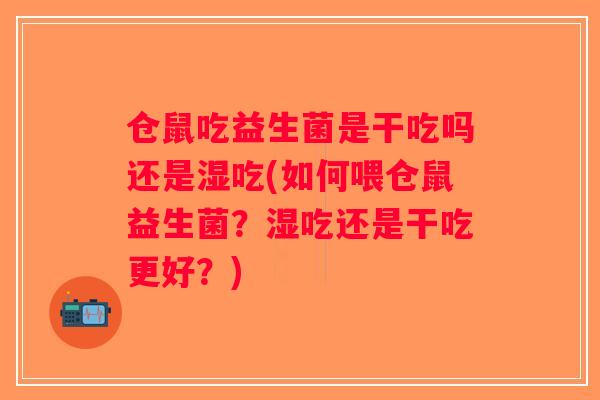 仓鼠吃益生菌是干吃吗还是湿吃(如何喂仓鼠益生菌？湿吃还是干吃更好？)
