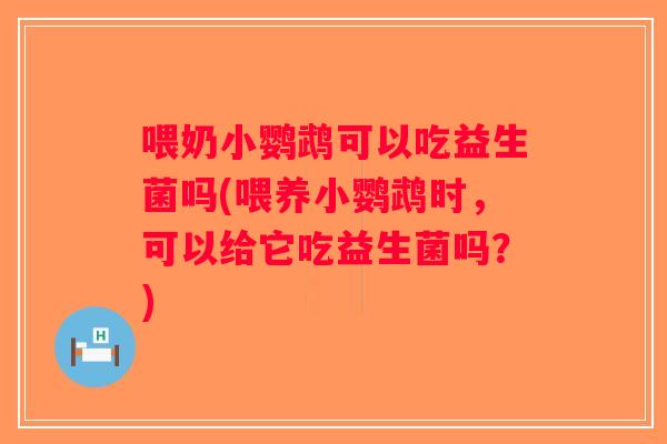 喂奶小鹦鹉可以吃益生菌吗(喂养小鹦鹉时,可以给它吃益生菌吗?) 喂奶小鹦鹉可以吃益生菌吗(喂养小鹦鹉时,可以给它吃益生菌吗?)