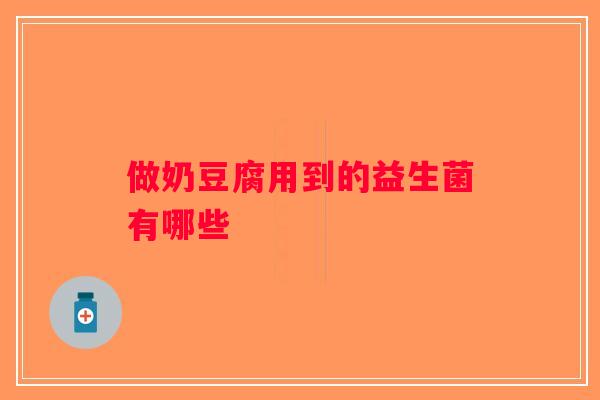 做奶豆腐用到的益生菌有哪些